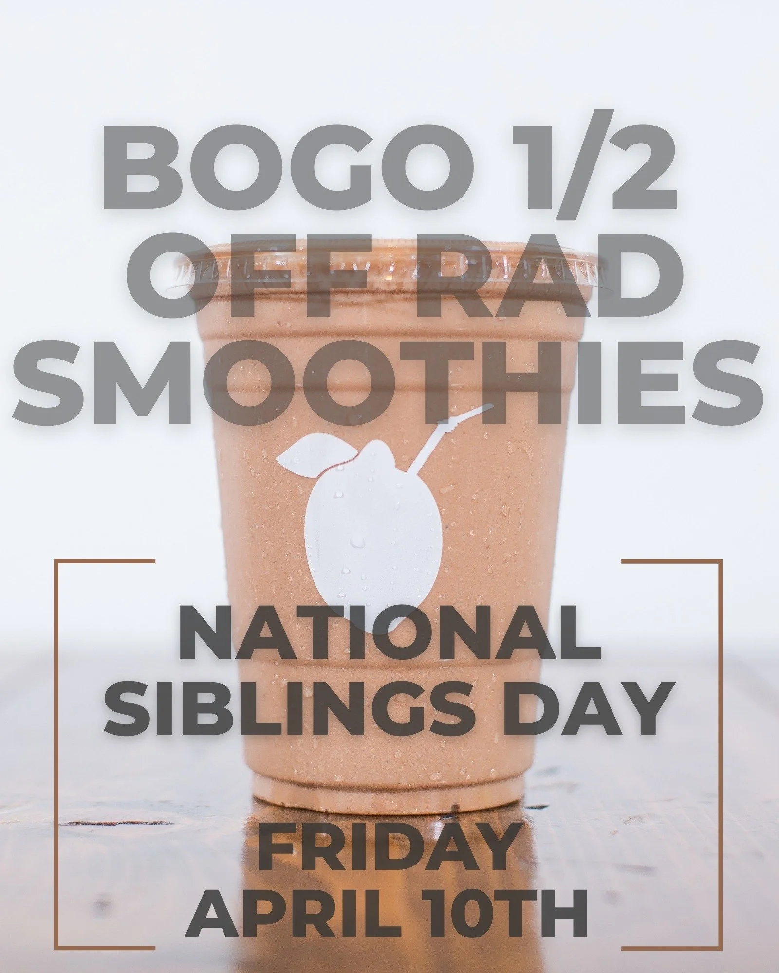 Bring your built-in besties by NUYU! 💚 Today only - Siblings who stop in together get BOGO 1/2 off a Rad Smoothie - because quality time spent with family while sharing something nourishing just feels better. 🥰 

#nuyujuicebar #nationalsiblingsday 