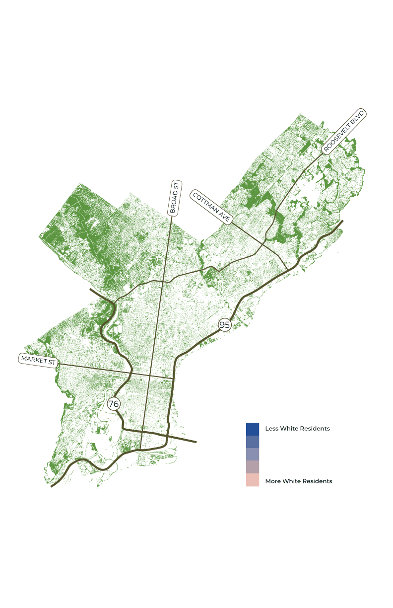Correlation Between Tree Canopies and the Percentage of Non-white Residents