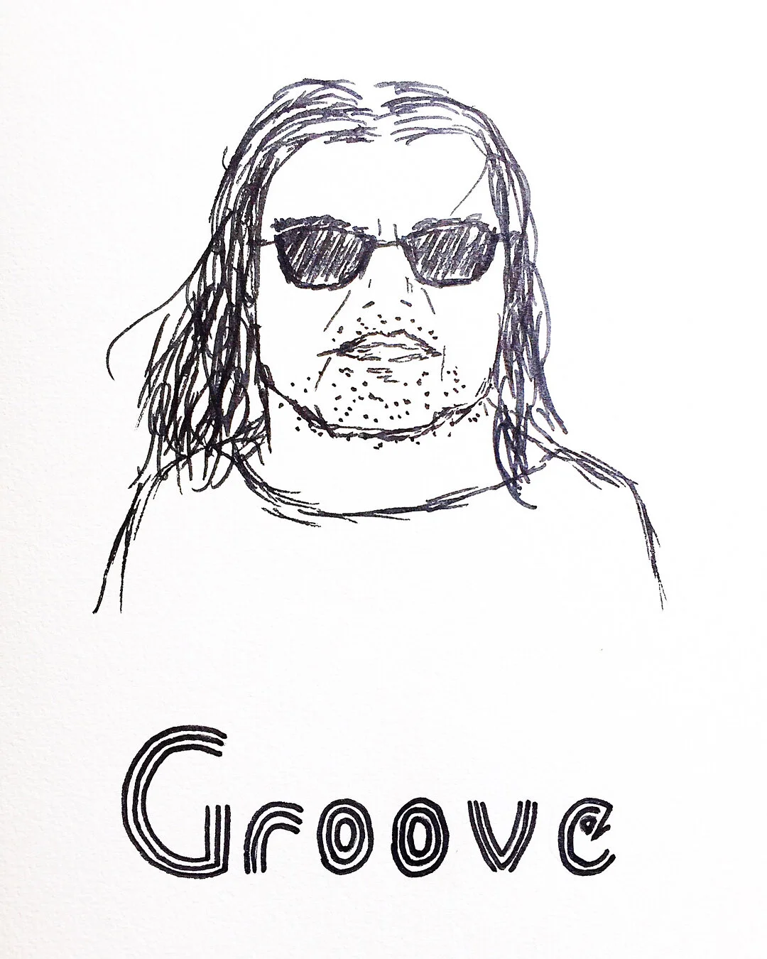 My dad @phil.g.gold&rsquo;s birthday card from last year 😎
&bull;
&bull;
&bull;
&bull;
&bull;
#drawing #pen #pendrawing #drawinginpen #sketch #birthday #birthdaycard #groove #groovy #greetingcard #art #dad #family #happybirthday