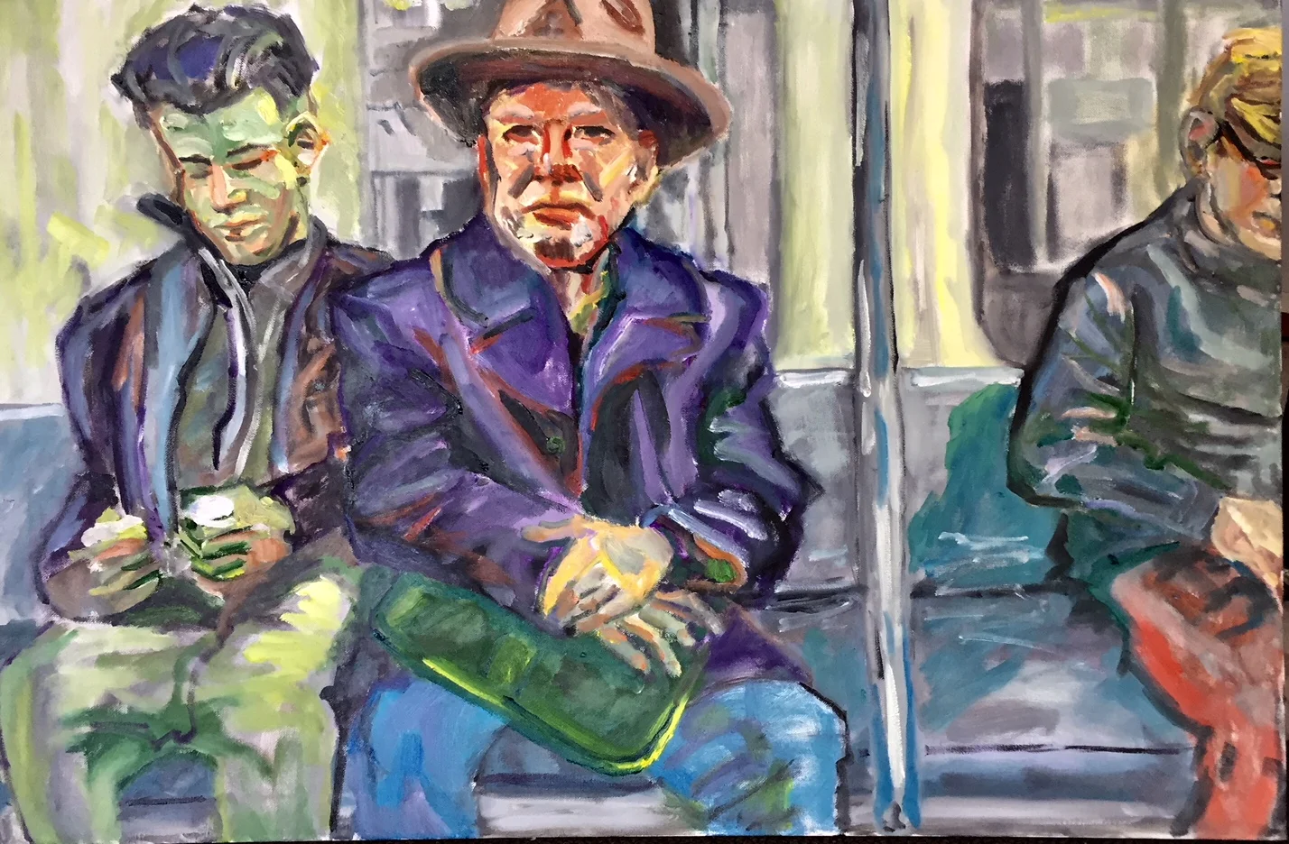 Man Alone on Subway