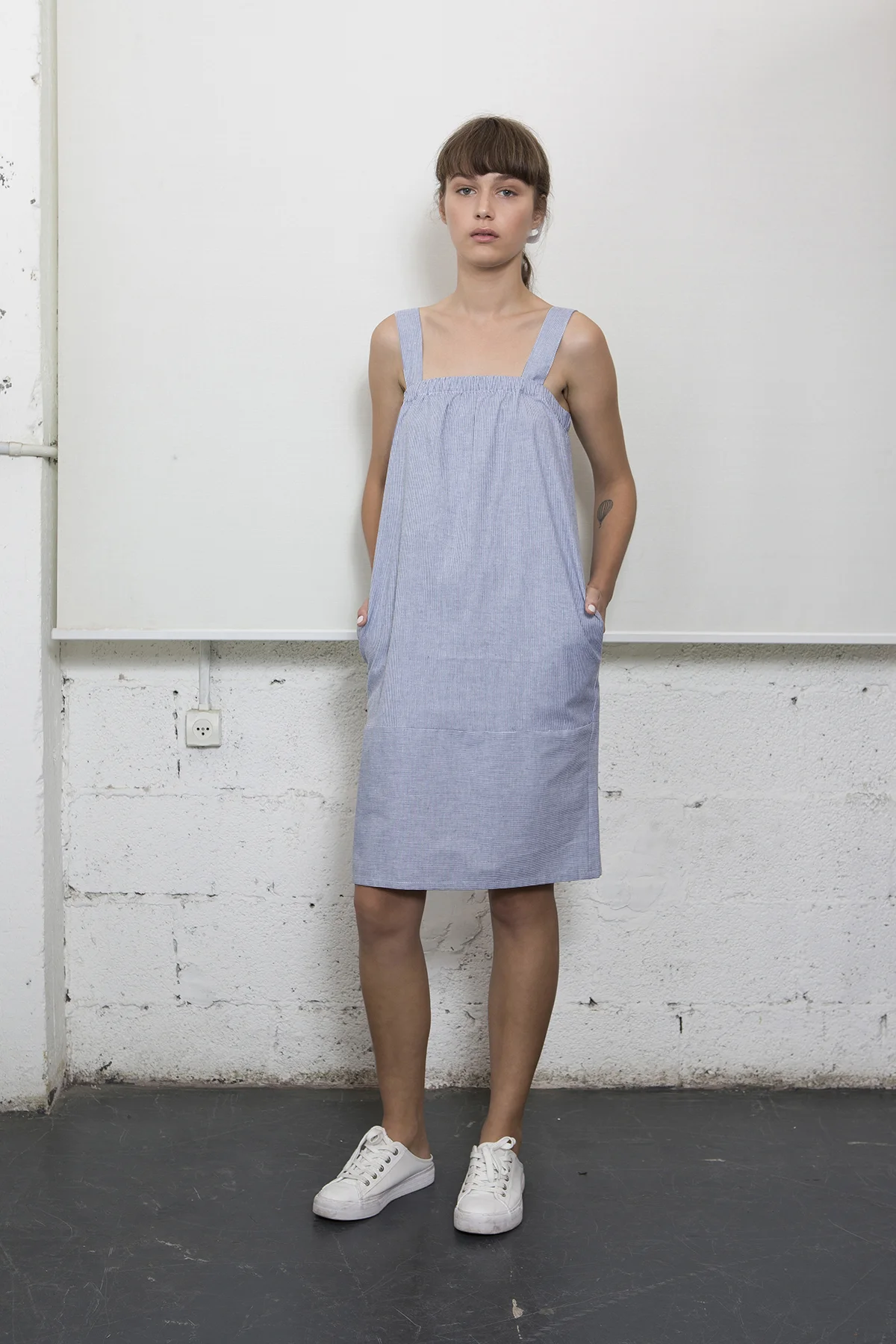 Pinstripe Straps Dress