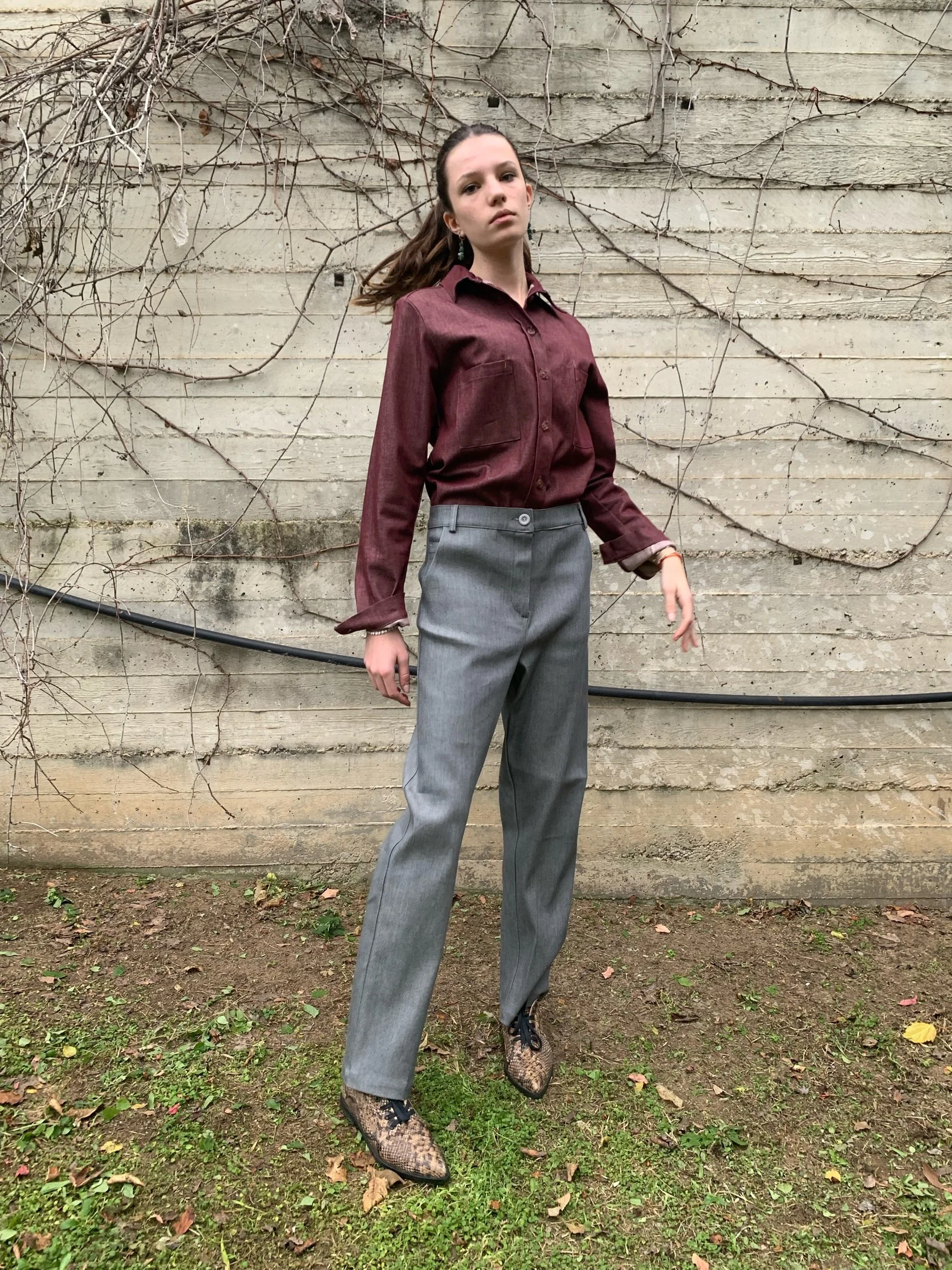 Shop Gray Denim Pants