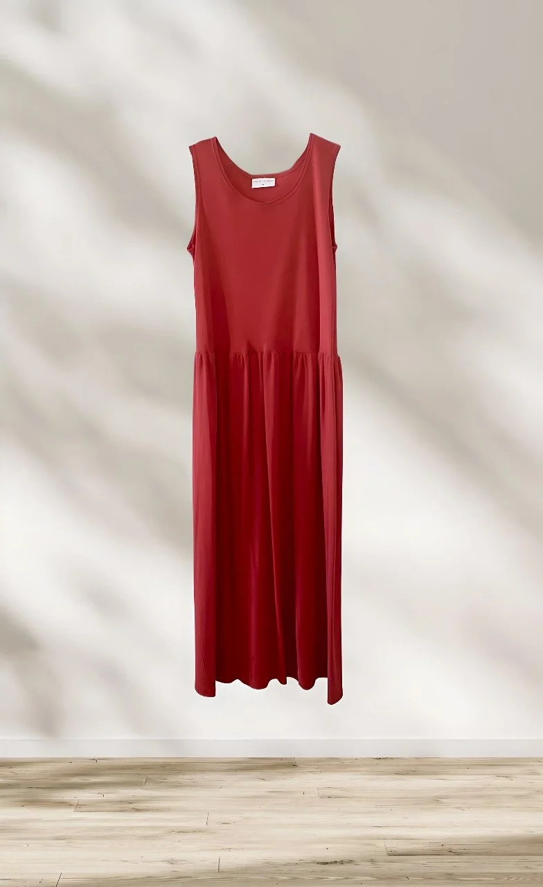 Tank Midi Dress Sleeveless Cotton Dress