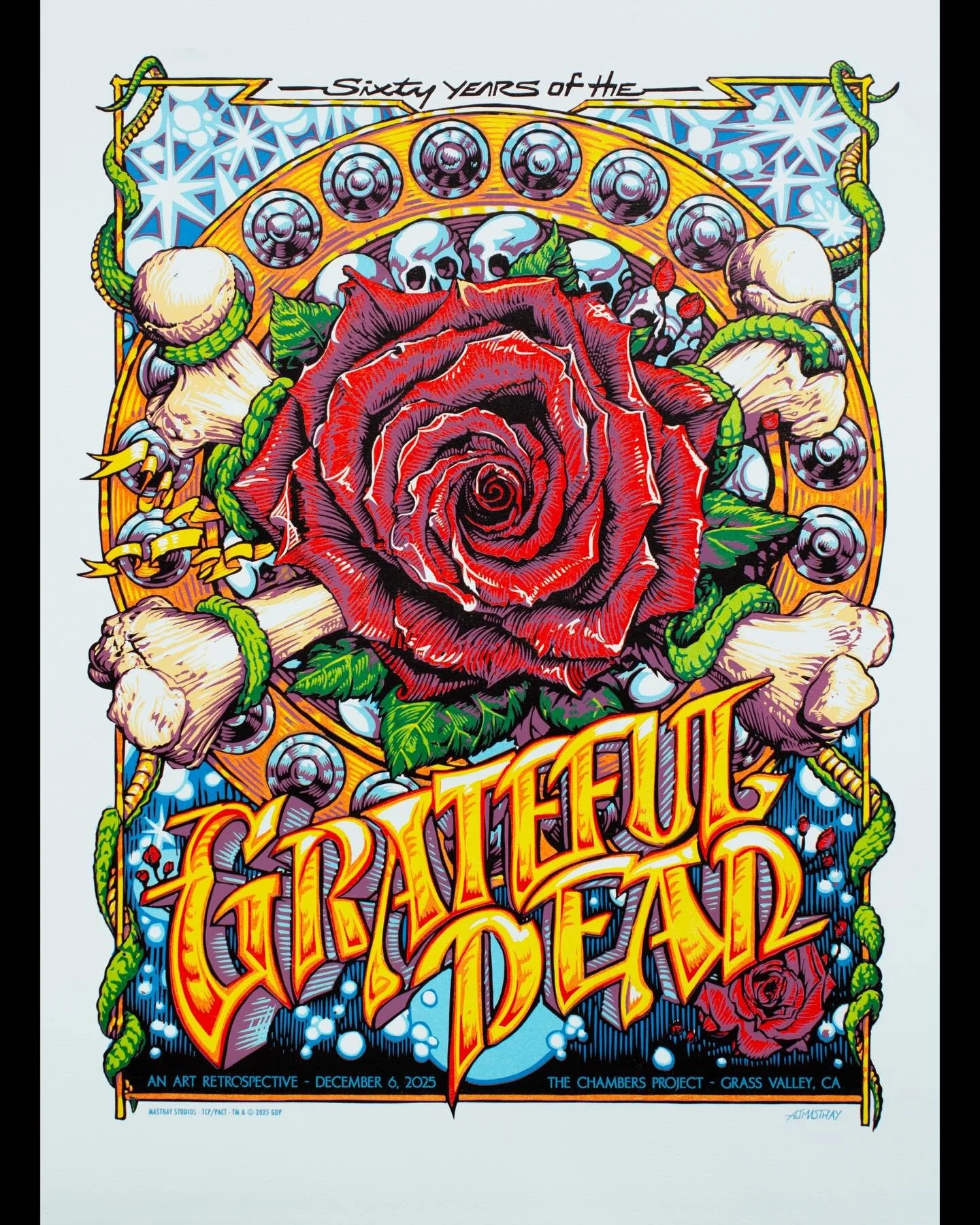 I&rsquo;ll be dropping my latest &ldquo;60 Years of the Grateful Dead&rdquo; prints tomorrow, Wednesday, January 28th, at 12 noon Eastern through my friends at @bottleneckgallery 

I was honored to create these prints to celebrate the epic show that 