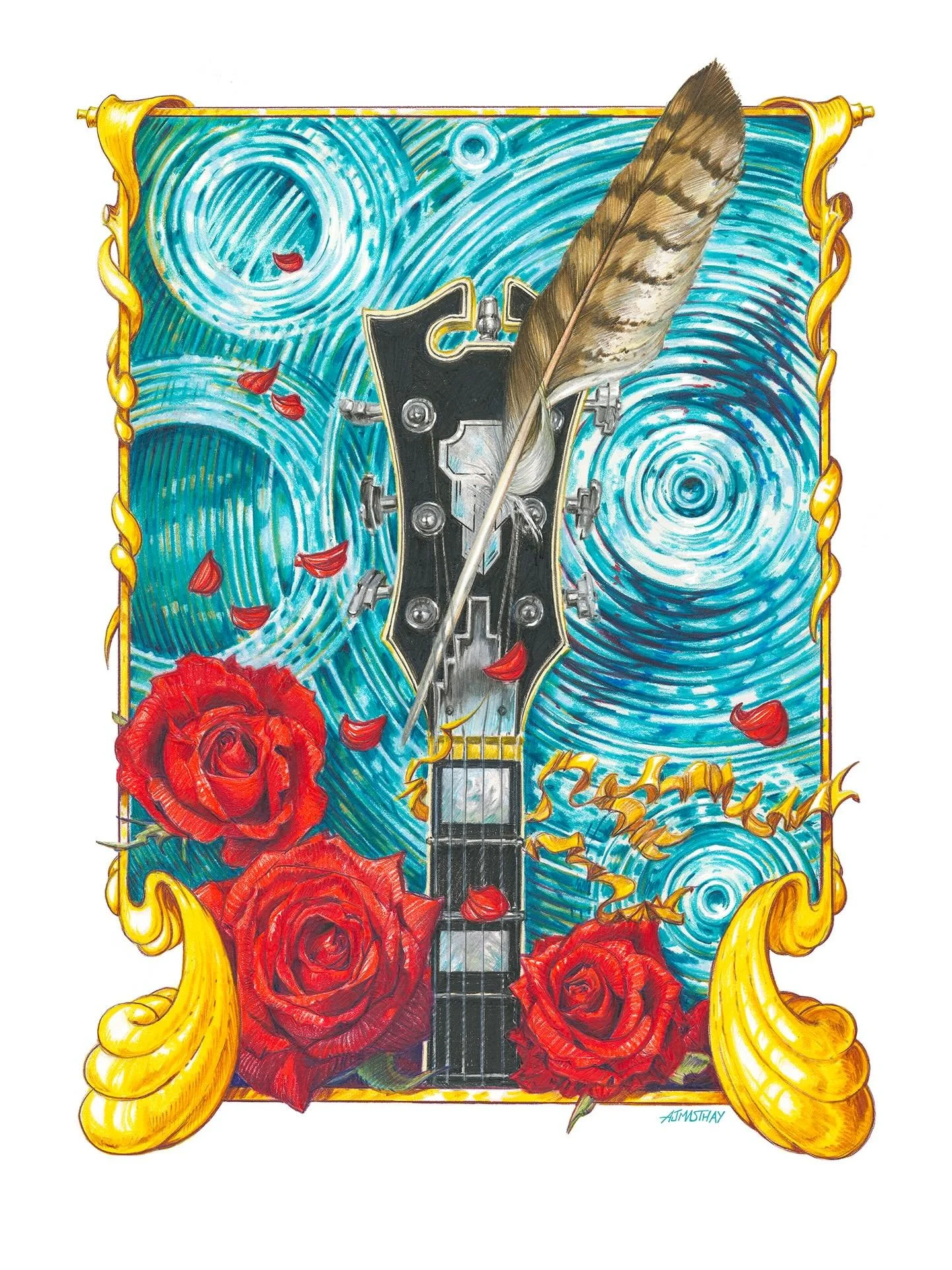 With great love and respect, I humbly present my tribute piece to the one and only Bob Weir titled &ldquo;300 Years&rdquo;. Prints will be available at @bottleneckgallery as a timed edition beginning this Friday and running through the weekend, limit