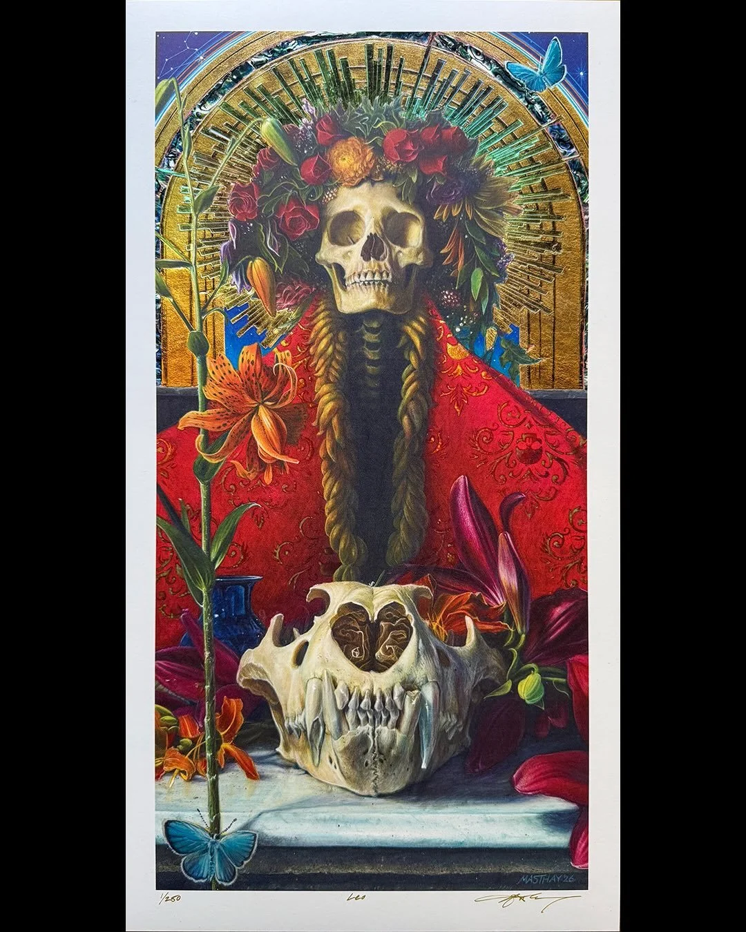 &ldquo;Leo&rdquo; print editions dropping today at 12 noon eastern time through @bottleneckgallery #ajmasthay #masthaystudios #artist #painter #eggtempera