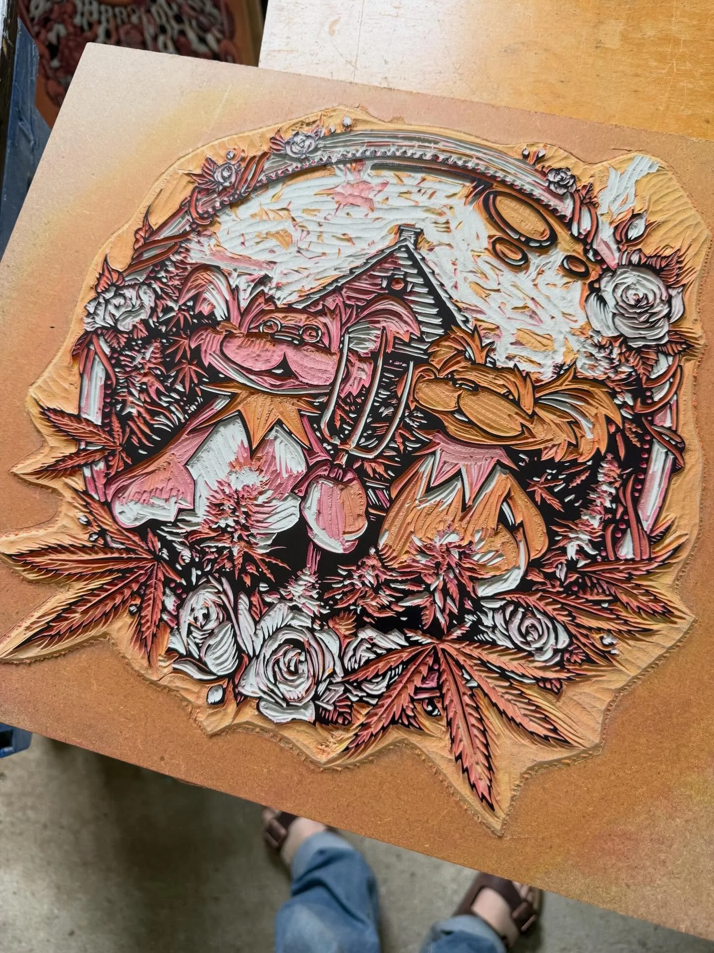 What&rsquo;s left of the main plate from &ldquo;Let it Grow&rdquo; #ajmasthay #masthaystudios #artist #printmaking #gratefuldead