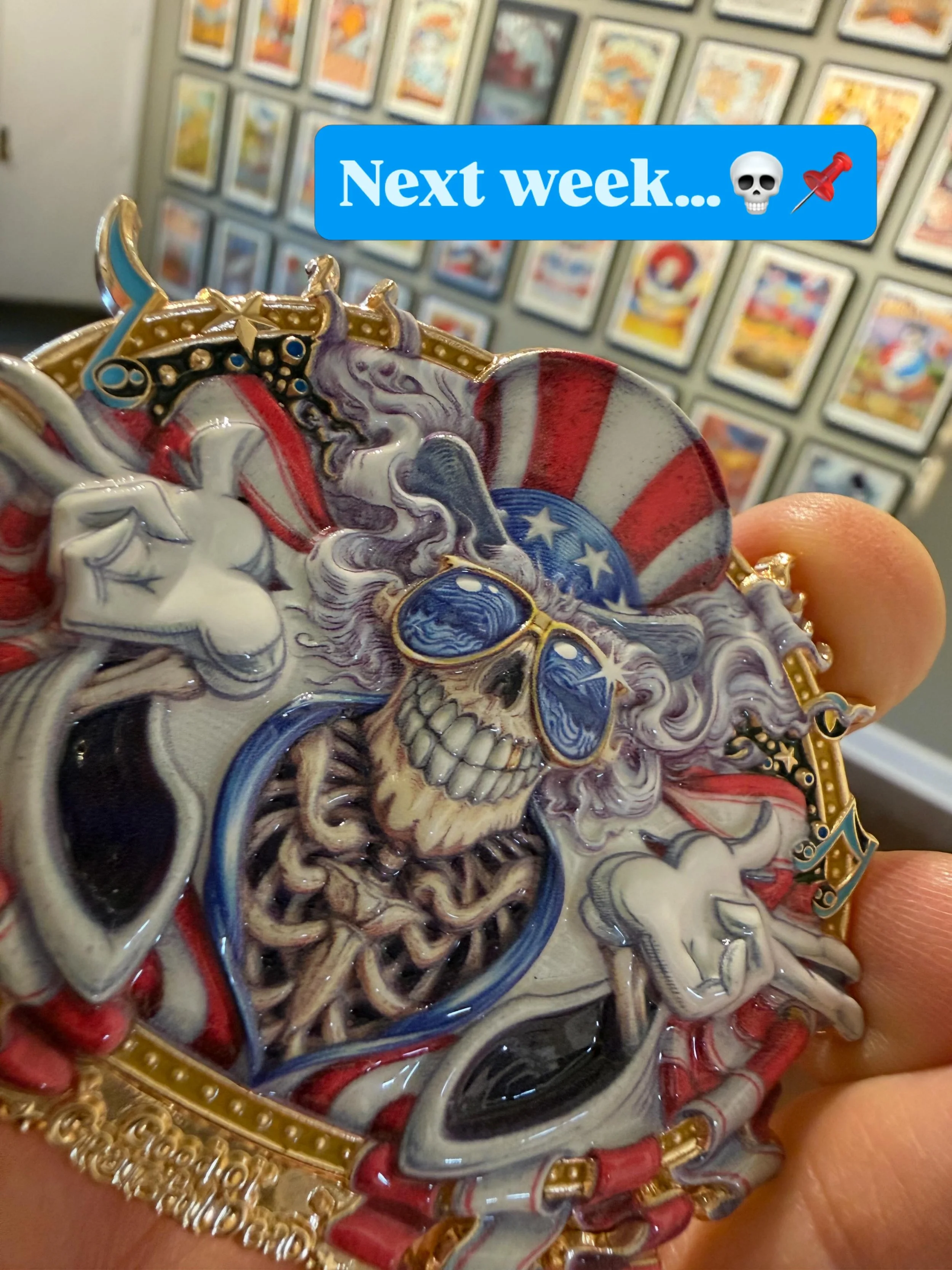 Something special coming next week&hellip; stay tuned 🇺🇸💀🌹📌#ajmasthay #masthaystudios #artist #bottleneckgallery #gratefuldead