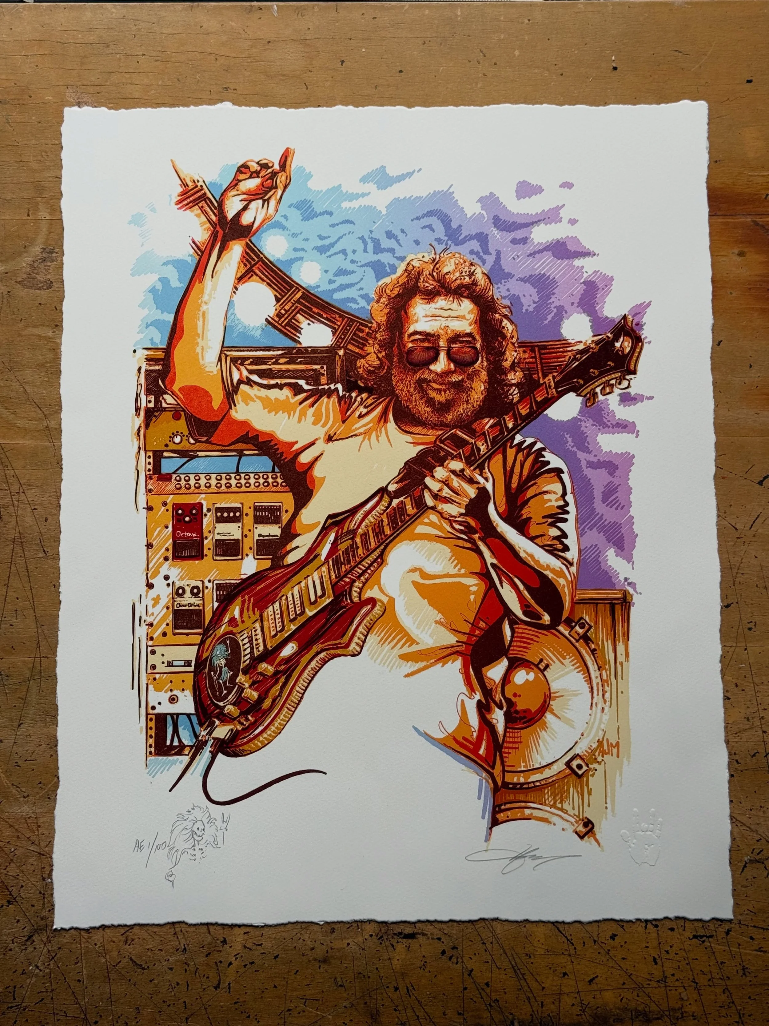 This Wednesday, September 30th at 12 noon est, I&rsquo;ll be dropping the artist edition of &ldquo;Rosebud&rdquo; my latest officially licensed Jerry Garcia portrait. As with all my past artist editions, these will have a little Rosie doodle on them.