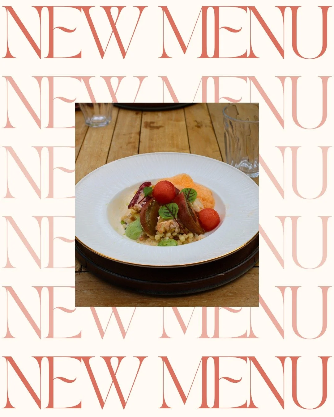 𝗢𝗻𝘀 𝗻𝗶𝗲𝘂𝘄 𝗺𝗲𝗻𝘂 𝘃𝗮𝗻𝗮𝗳 𝗱𝗲𝘇𝗲 𝘄𝗲𝗲𝗸! 

Geelvintonijn &ndash; kalamansi &ndash; zoete aardappel
&eacute;n 
butternut &ndash; ricotta &ndash; waterkers &ndash; druivenponzu.
Met als extra optie: kreeft &ndash; fregola &ndash; tomaat