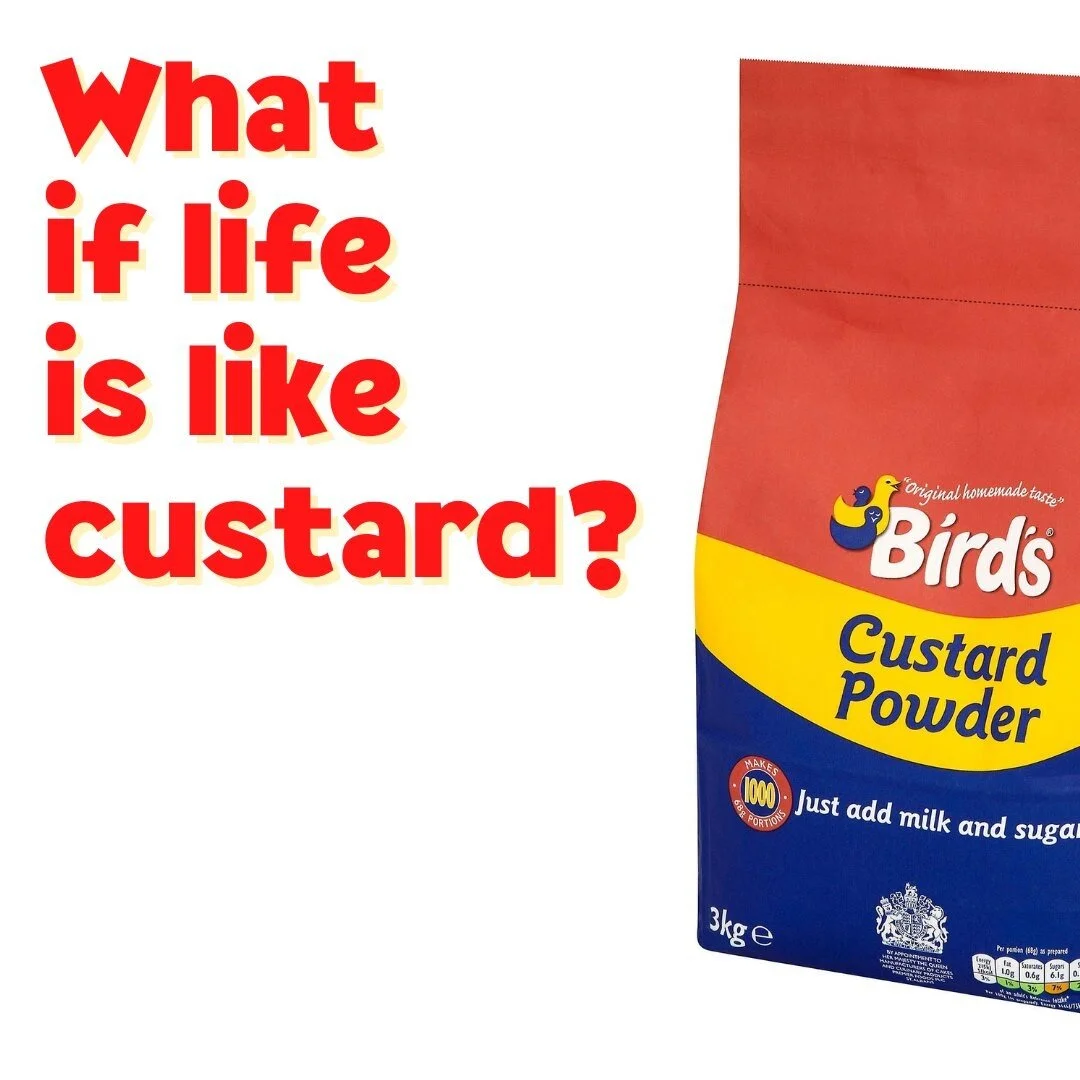 You what?

How can you compare life with custard?

Well, bear with me.

Custard is pretty sweet, right?

And so is life!  Ha!

But what about a more, erm, scientific approach?

Let's start with water.

Water is a Newtonian fluid.

It follows Newton's
