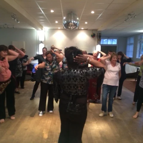 June 2015: Amora taught us how to belly dance.