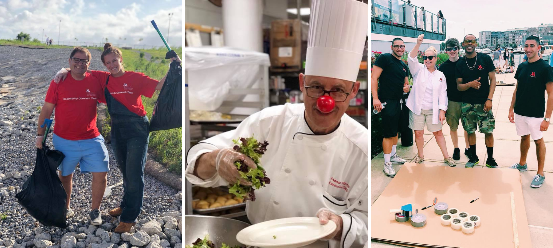 Photos of Meyer Jabara Hotels associates volunteering