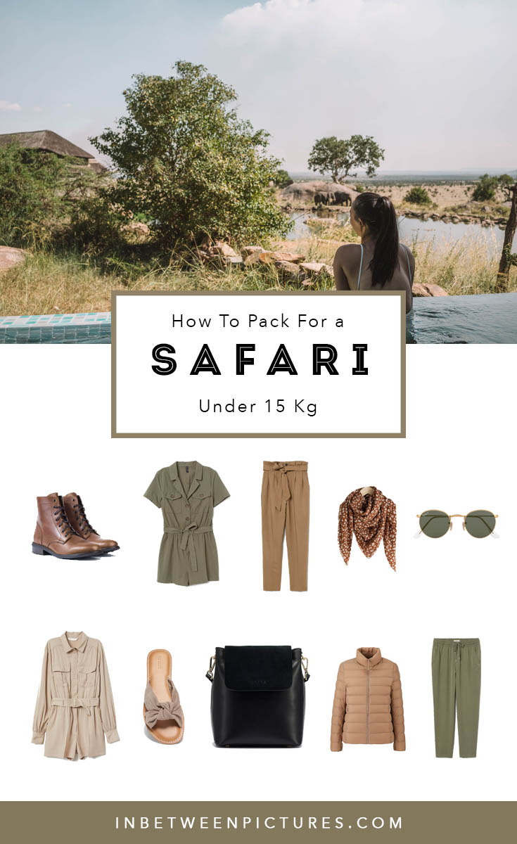 Wondering what to wear for an African Safari trip? Here's my complete guide on what to pack for a safari - All under 15 Kg #Kenya #Tanzania #Safari #PackingList #Africa