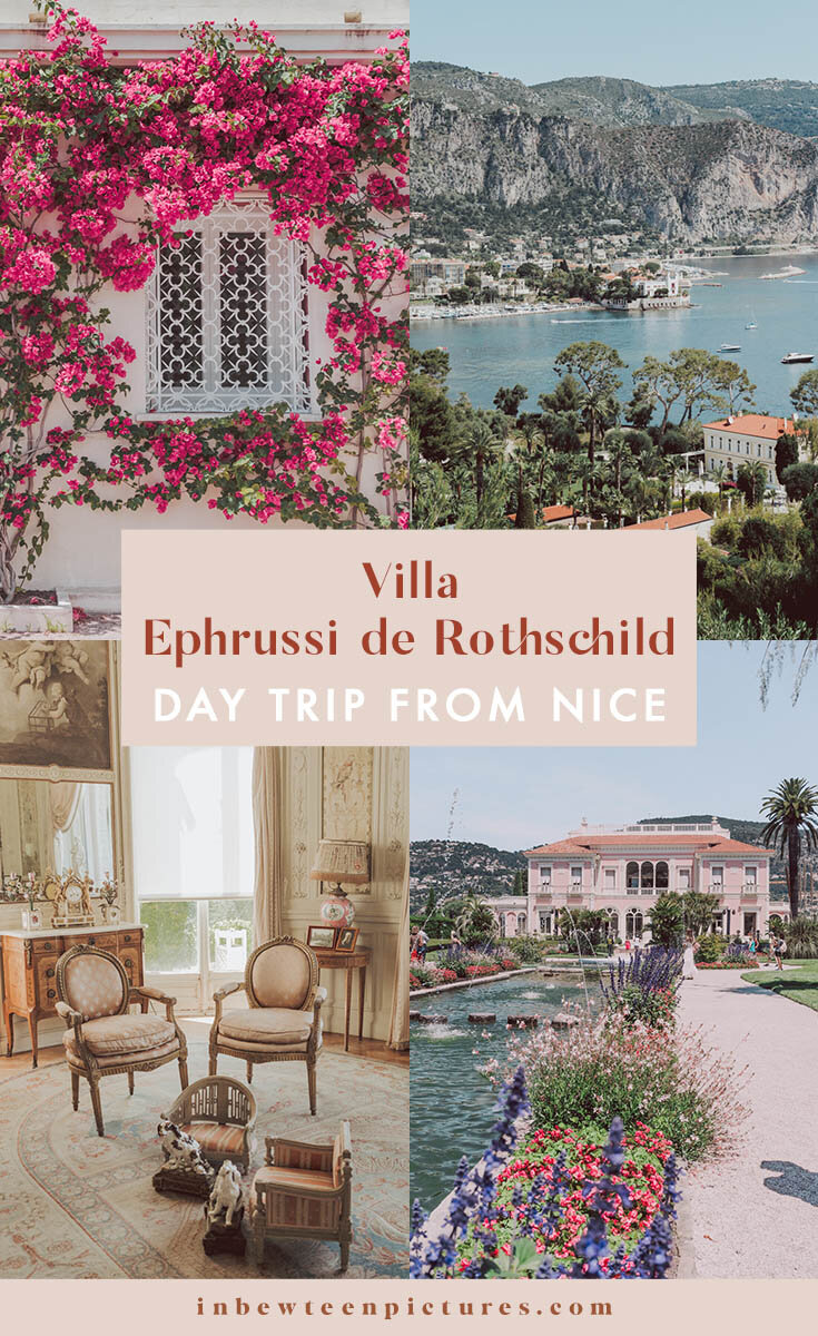 Villa Ephrussi de Rothschild | Day trip from Nice without a car | Villa Ephrussi garden | villa Ephrussi de Rothschild interior |  French Villa | French Rivera | Cote d'Azur | Pink French Villa 