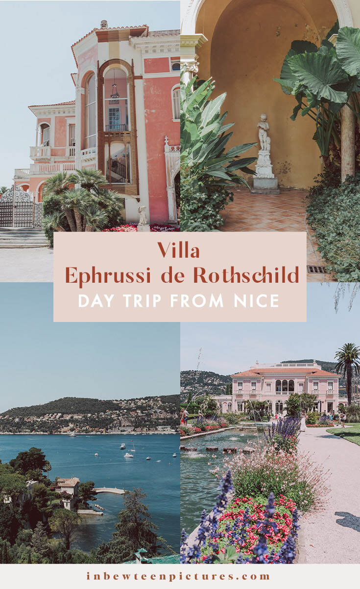 Villa Ephrussi de Rothschild | Day trip from Nice without a car | Villa Ephrussi garden | villa Ephrussi de Rothschild interior |  French Villa | French Rivera | Cote d'Azur | Pink French Villa 