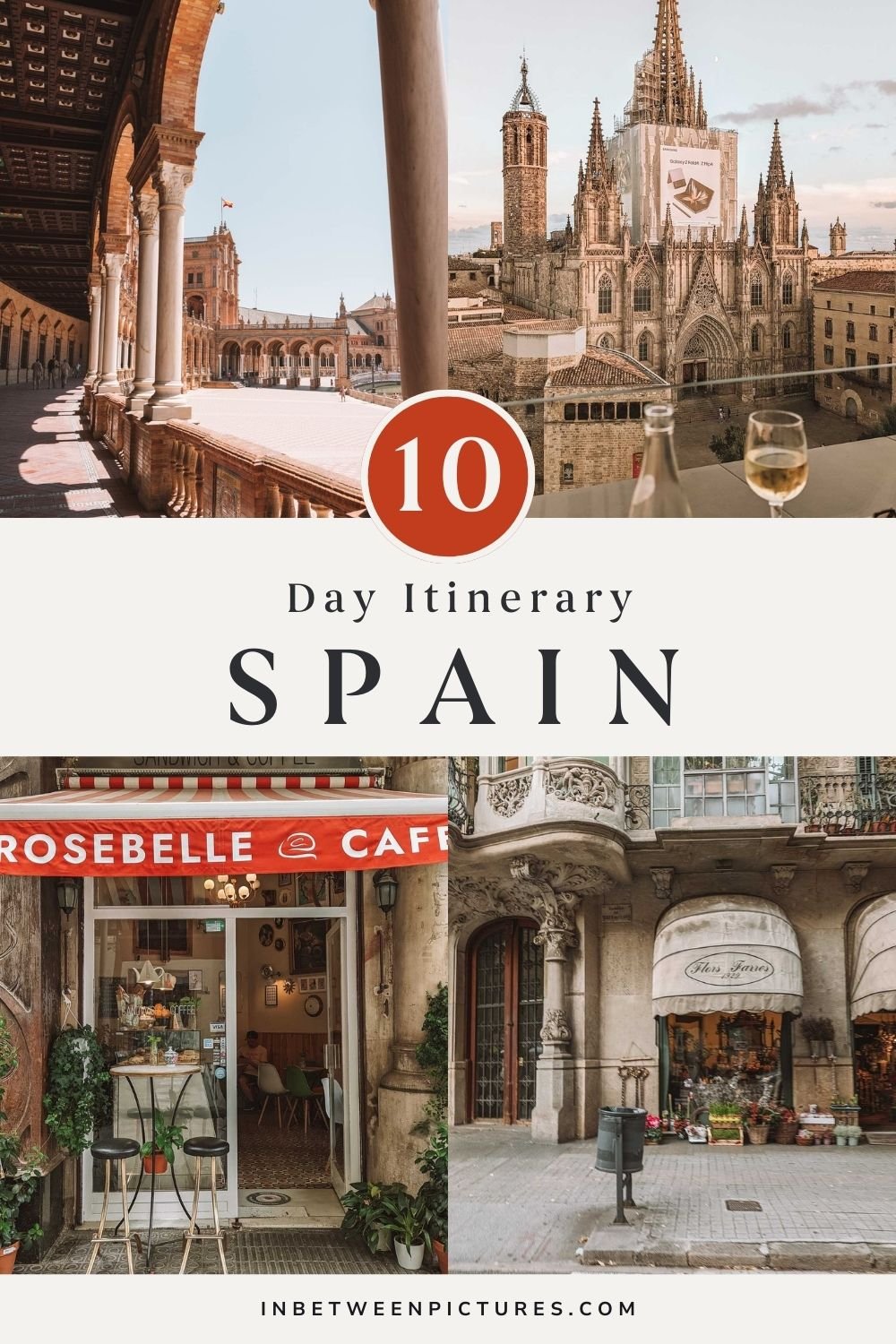 The Ultimate 10-Day Spain Itinerary covering the main cities of Madrid, Valencia, Seville, Barcelona