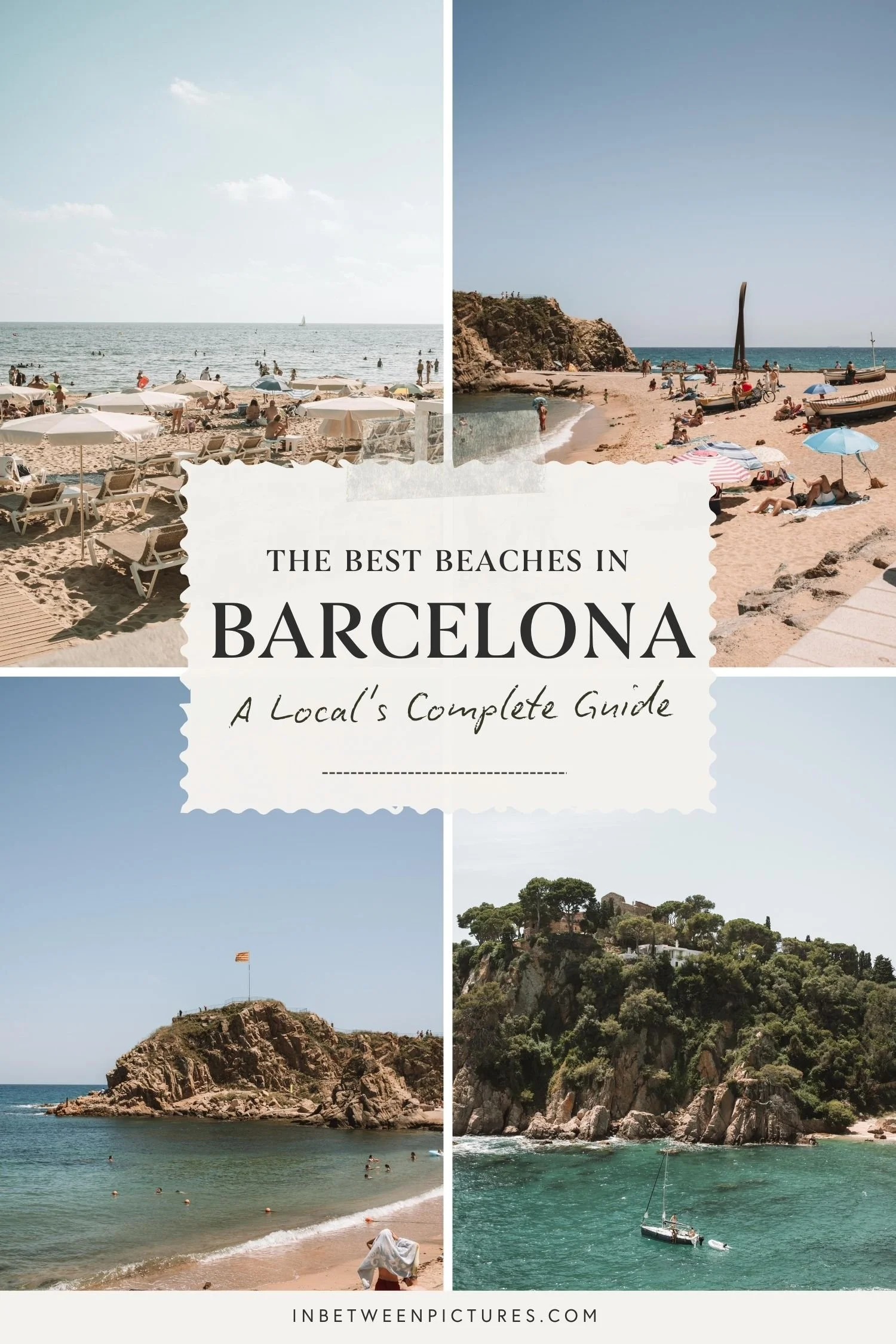 Best beaches in Barcelona - Castelldefels beach with mountain views, Spain