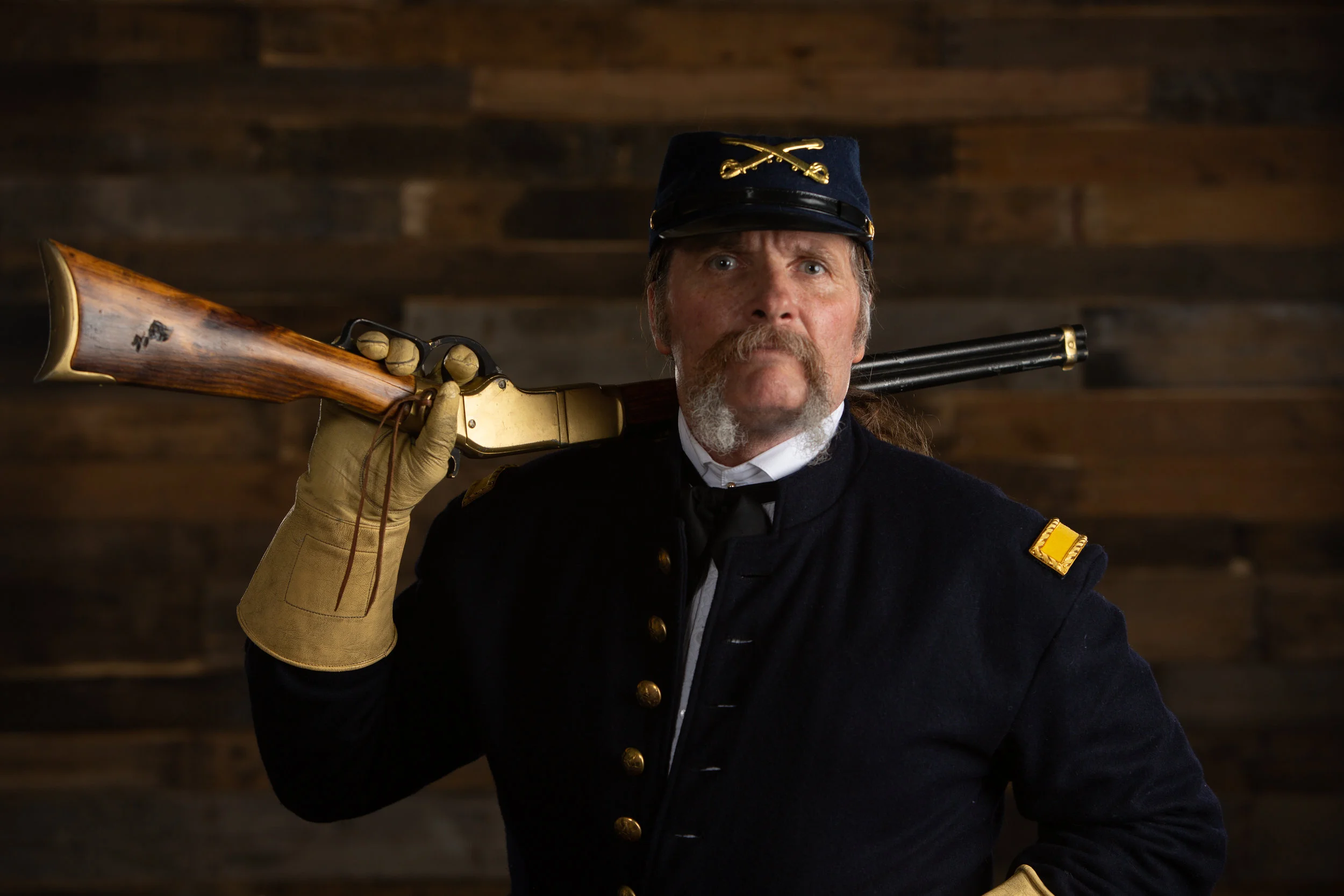 Canyon Red recently participated in a creative day here at our studio. With numerous pieces of period correct clothing, uniforms, and accessories, Canyon Red brought just about everything, except a horse.