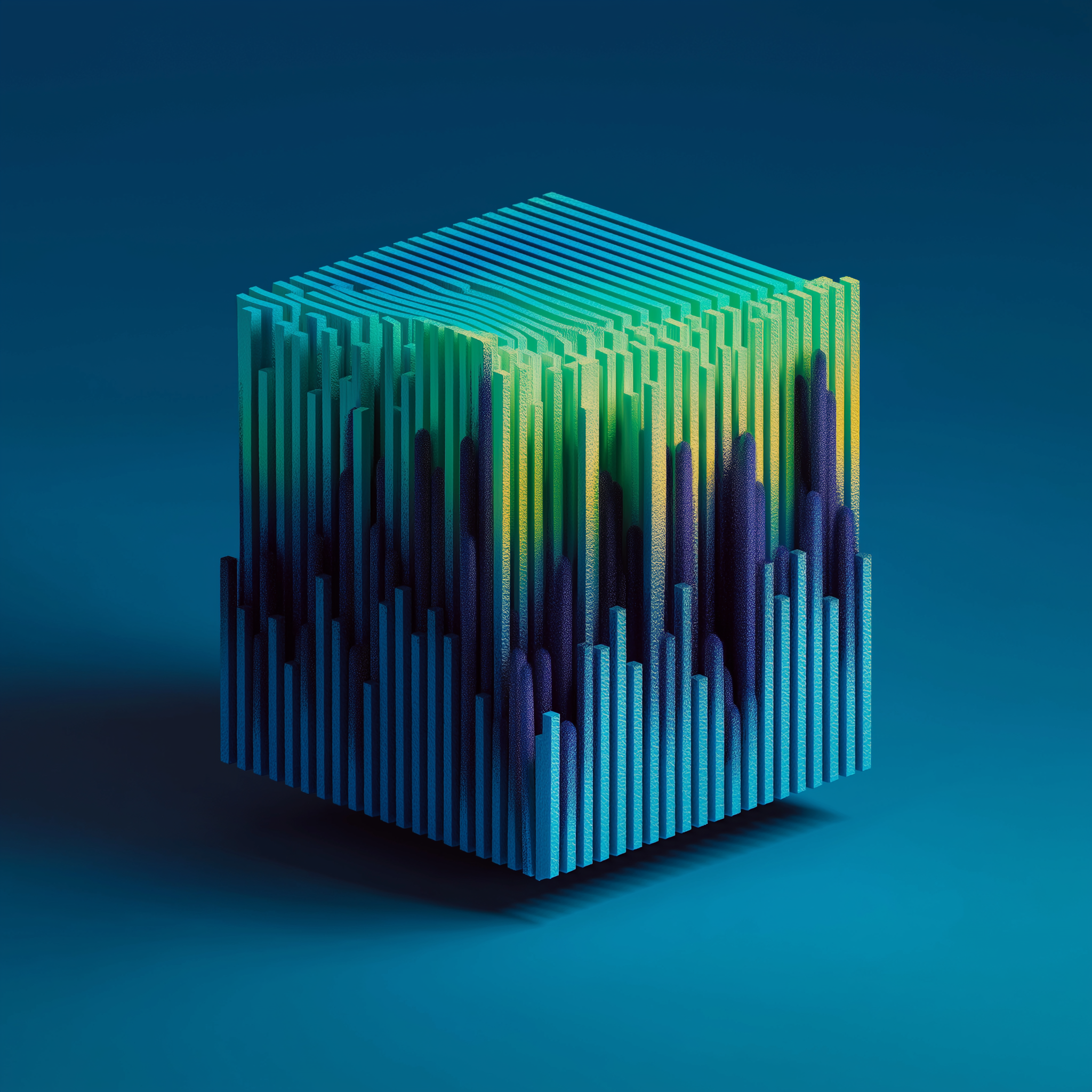 Minimal techno – cyan pulse grid, machine-locked 4/4 heartbeat.