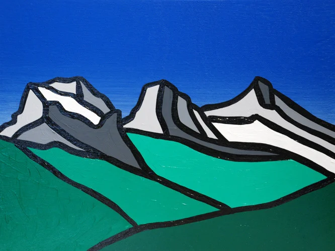 Three Sisters. Summer. On Birch.
9" x 12" Acrylic on birch. 2012. Jason Carter
