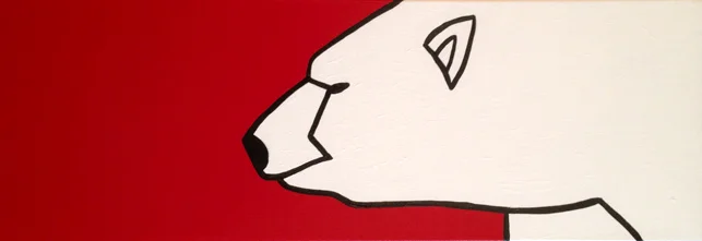 Profile Of A Polar Bear On Red
10" x 30" Acrylic on canvas
Jason Carter, 2015
Sold