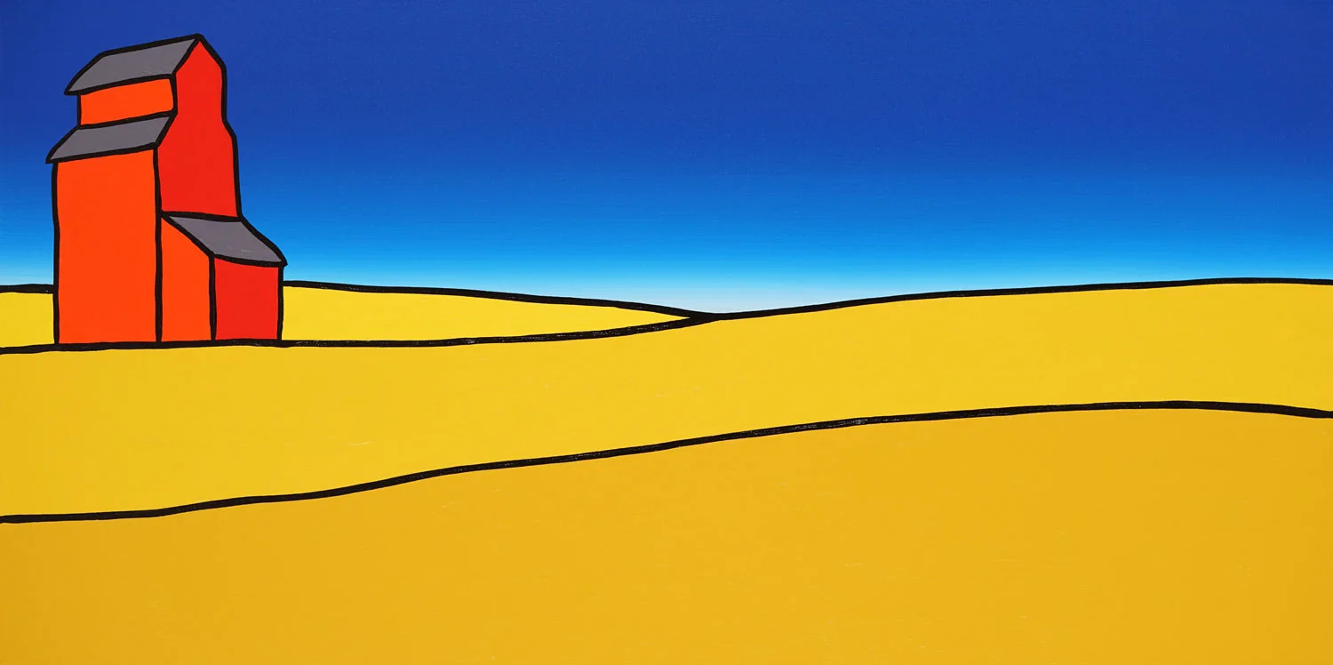 The Big Orange Elevator On The Prairie 36" x 18" Acrylic on Canvas Jason Carter, 2017 SOLD