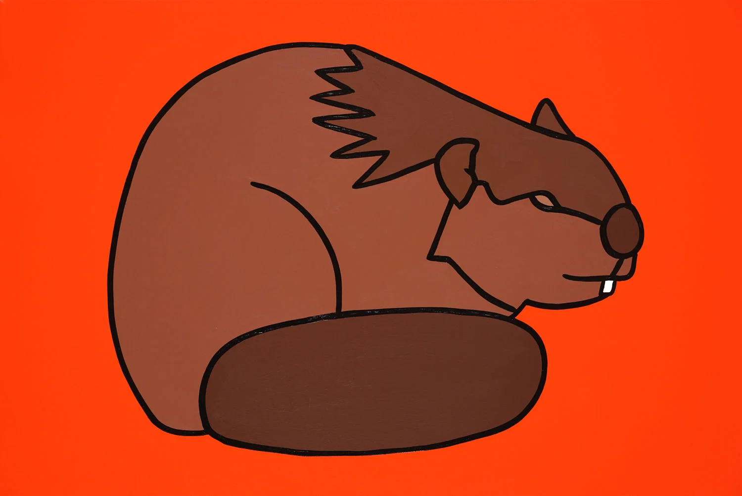 The Beaver On Orange 30" x 20" Acrylic on Canvas Jason Carter, 2017 SOLD