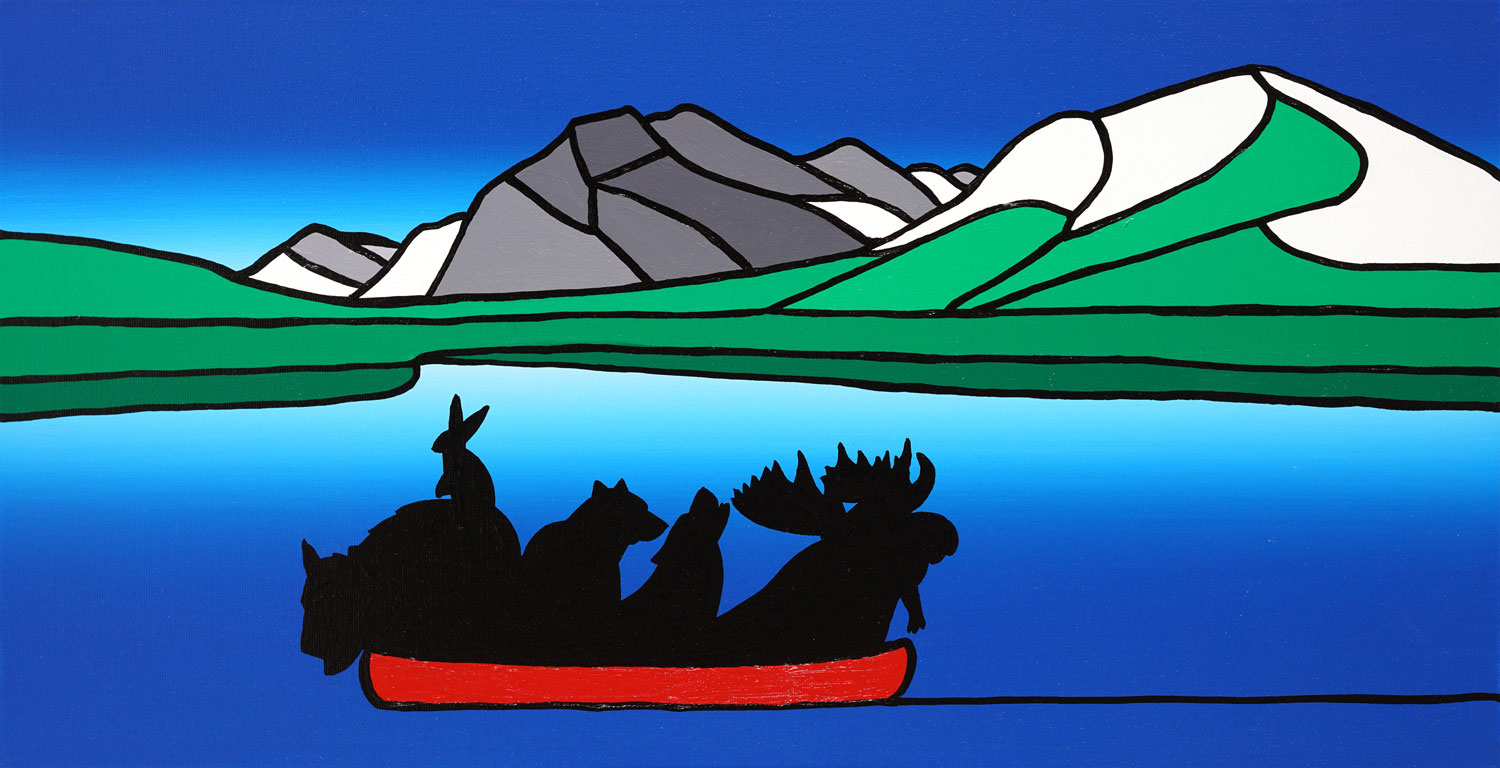 The Wild Party At Rundle Mountain, Summer 24" x 12" Acrylic on Canvas Jason Carter, 2017 SOLD