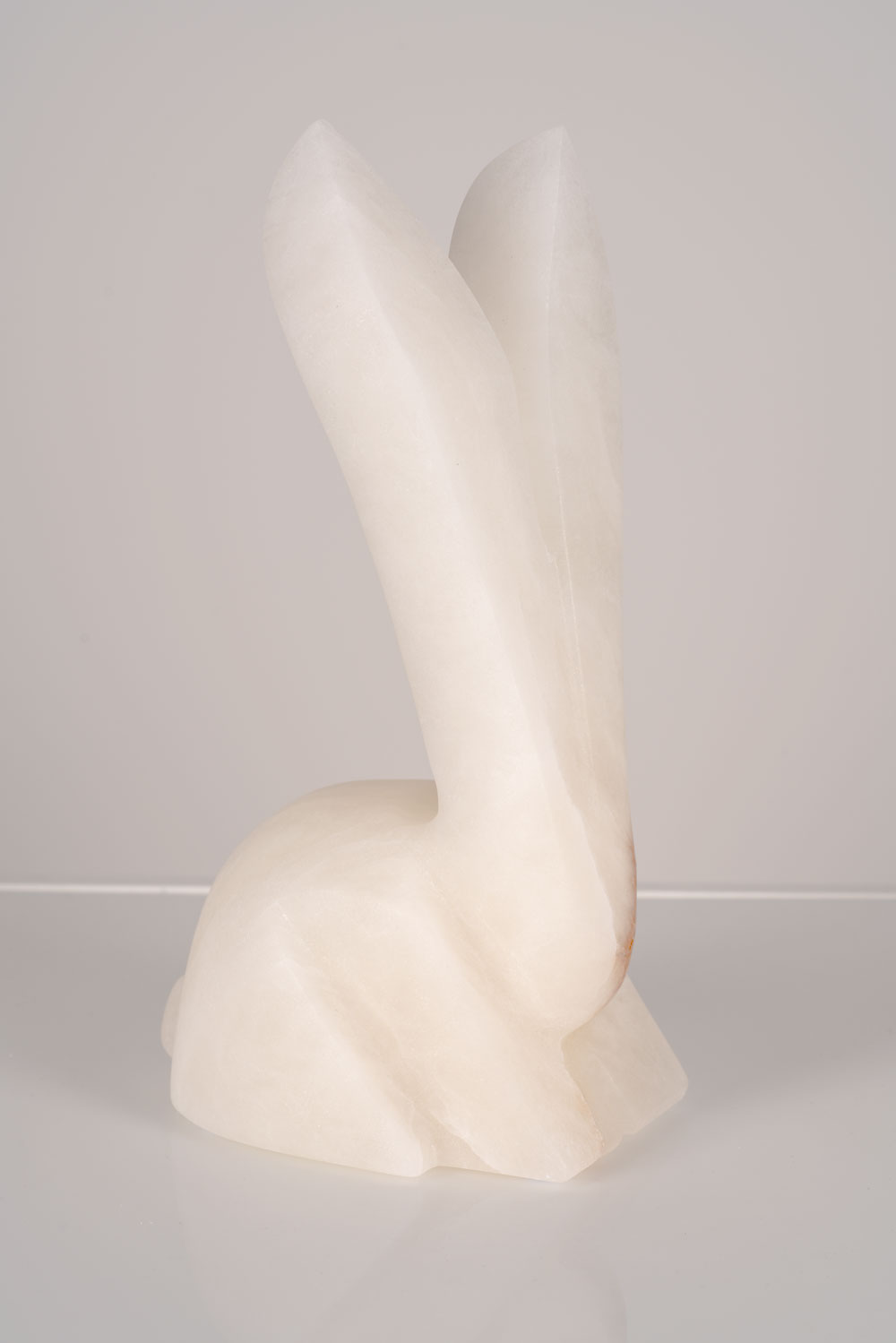 The Resting Rabbit Italian Alabaster 4” W x 6” L x 11” H Jason Carter, 2019 SOLD
