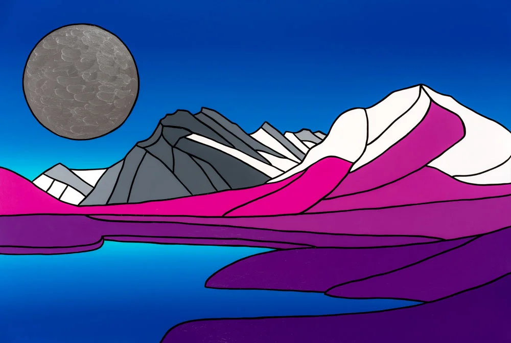 Nightfall At Rundle Mountain 60” x 40” Acrylic on Canvas Jason Carter, 2019 SOLD