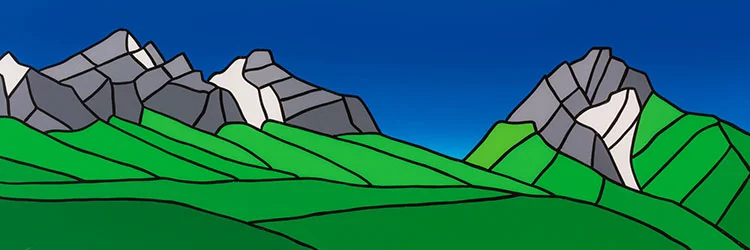 Cascade Mountain / Bow Valley 3 72" x 24" Acrylic on Canvas Jason Carter, 2018 $4600
