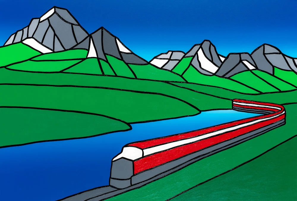 And The Railway Runs Through Morants Curve 36” x 24” Acrylic on Canvas Jason Carter, 2018 SOLD