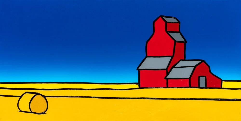The Red Barn On The Prairie 24” x 12” Acrylic on Canvas Jason Carter, 2019 SOLD