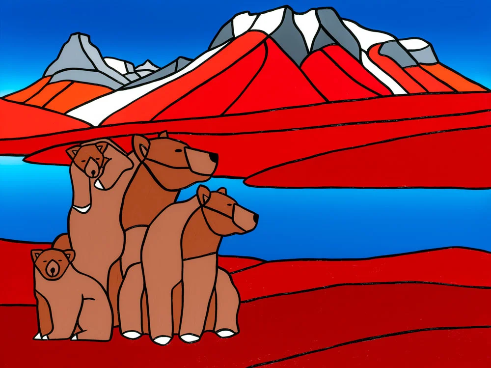 The Bear Family In The Splendour Of Fall 40” x 30” Acrylic on Canvas Jason Carter, 2018 SOLD