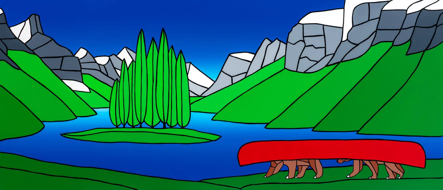 The 'Bear-Tage' 84" x 36" Acrylic on Canvas Jason Carter, 2018 SOLD