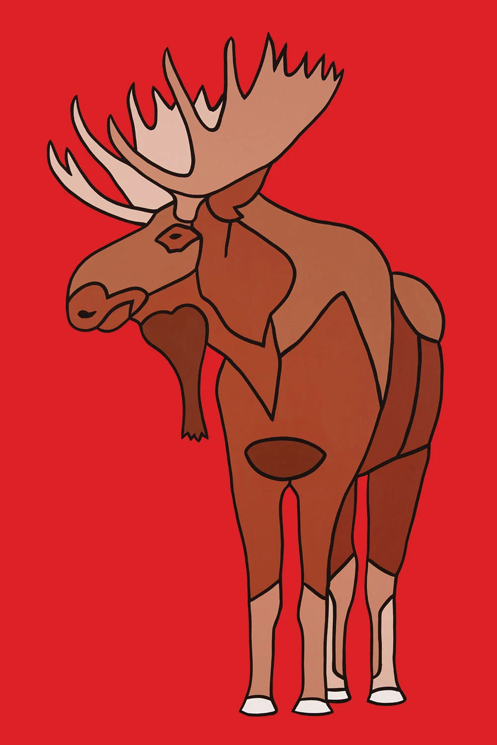 The Turning Moose On Red 40" x 60" Acrylic on Canvas Jason Carter, 2017 SOLD