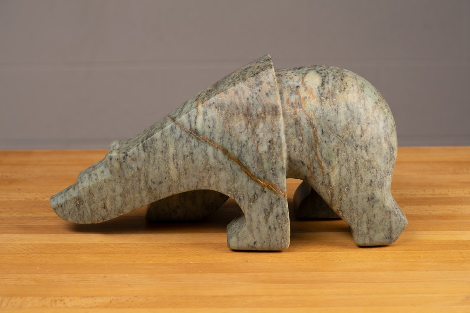   The Sly Walking Bear &nbsp;  6.5” x 13” x 5.5”  17.4 PDS  Indian Soapstone&nbsp;  Jason Carter, 2023  $3950 