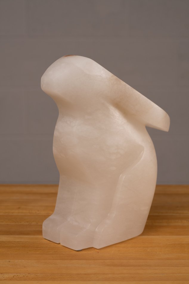   The Content Rabbit Is Content &nbsp;  Italian Alabaster&nbsp;  11” x 8” x 4”&nbsp;  17 LBS&nbsp;  Italian Alabaster&nbsp;  Jason Carter, 2023  $3750 