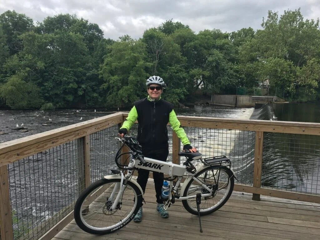Sarah Scala on the Charles River Bike path in Watertown, MA photo credit : Holly Johnson