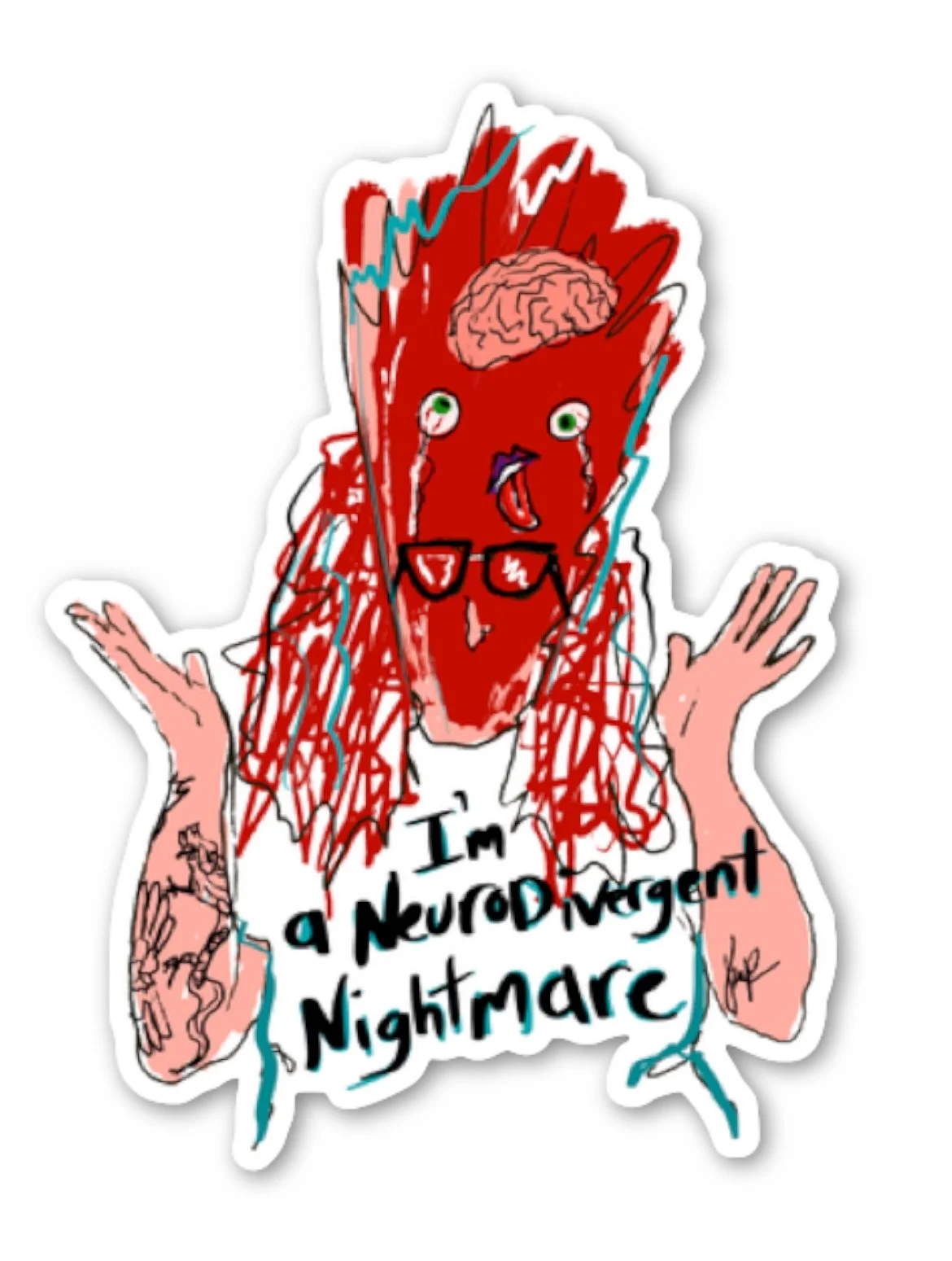 Neurodivergent nightmare stickers.PNG