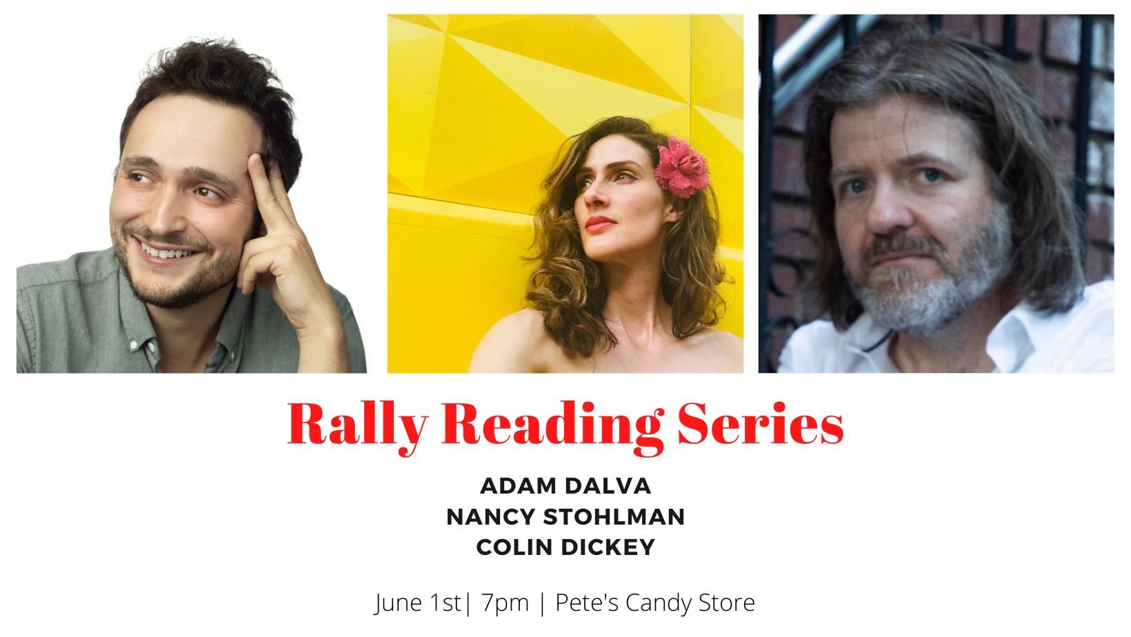 Rally Reading Series: Adam Dalva, Nancy Stohlman, and Colin Dickey