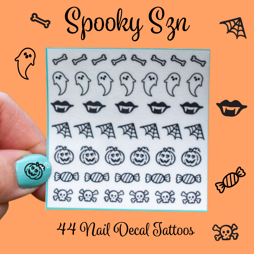 Spooky Szn ~ Handmade Nail Art Decal Tattoos