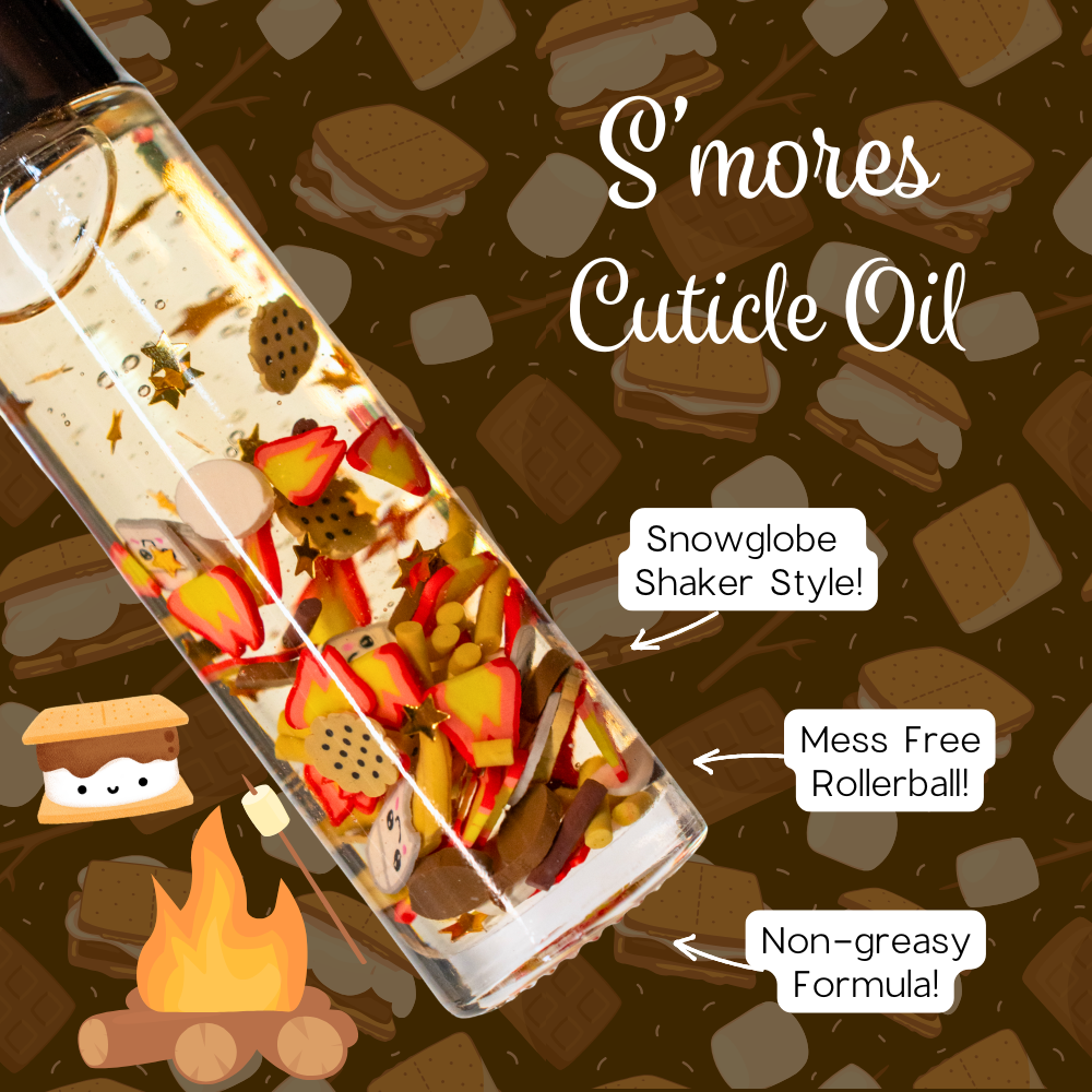 S'mores 🏕️ Shaker Snowglobe Cuticle Oil Rollerball