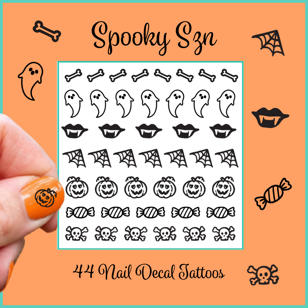 Spooky Szn ~ Handmade Nail Art Decal Tattoos
