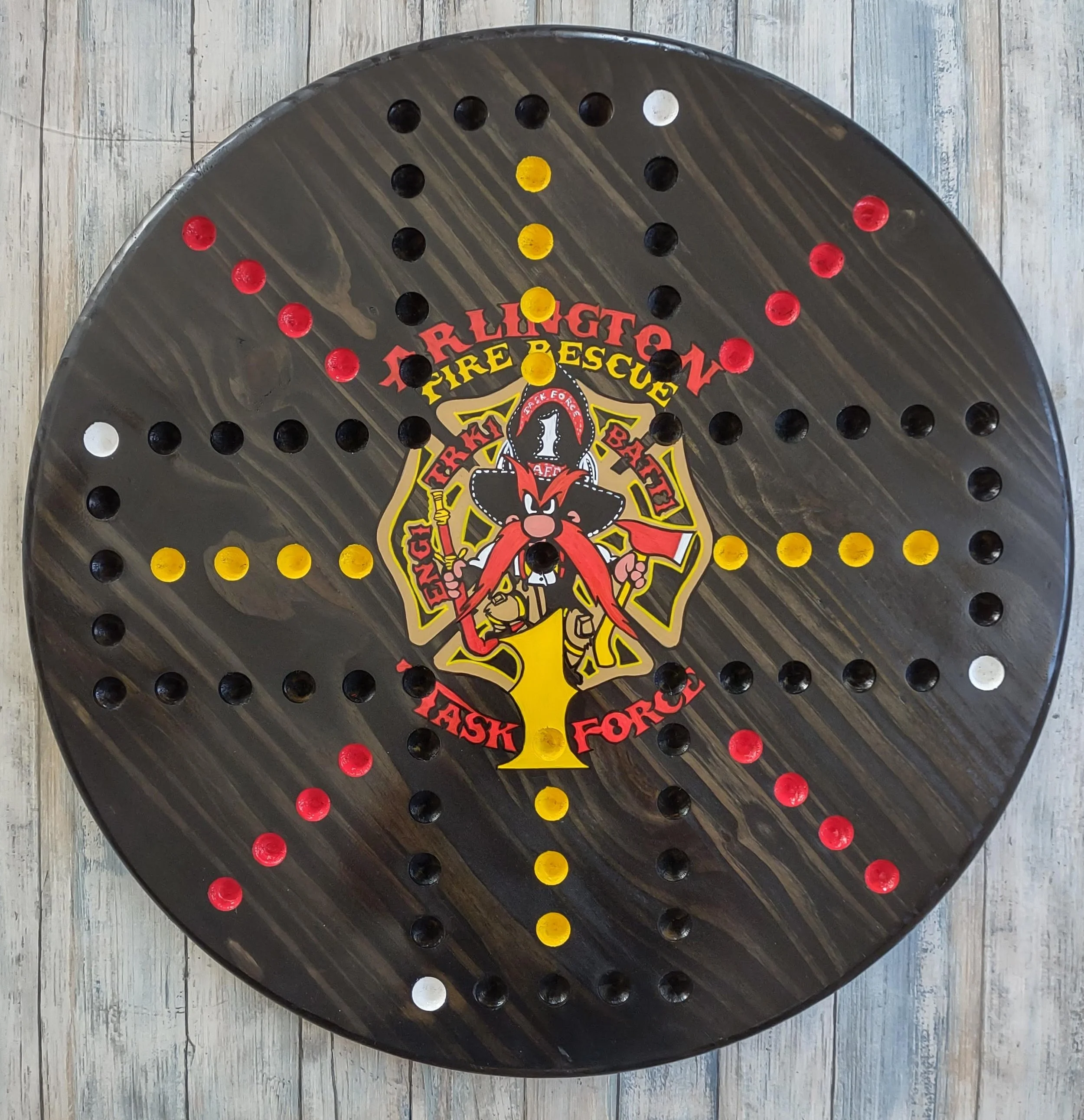 Custom Firefighter Wahoo game board, Wahoo game board for firemen, fire station games