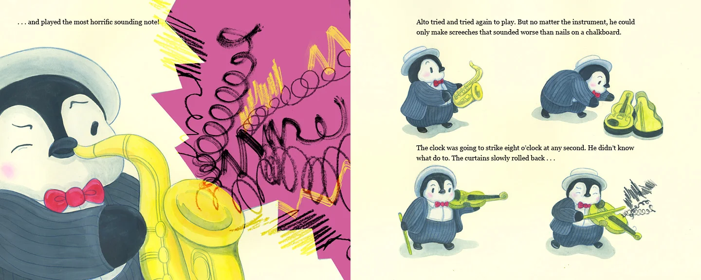 Alto (Gouache, Colored Pencil, and InDesign)