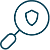 Search icon with a shield