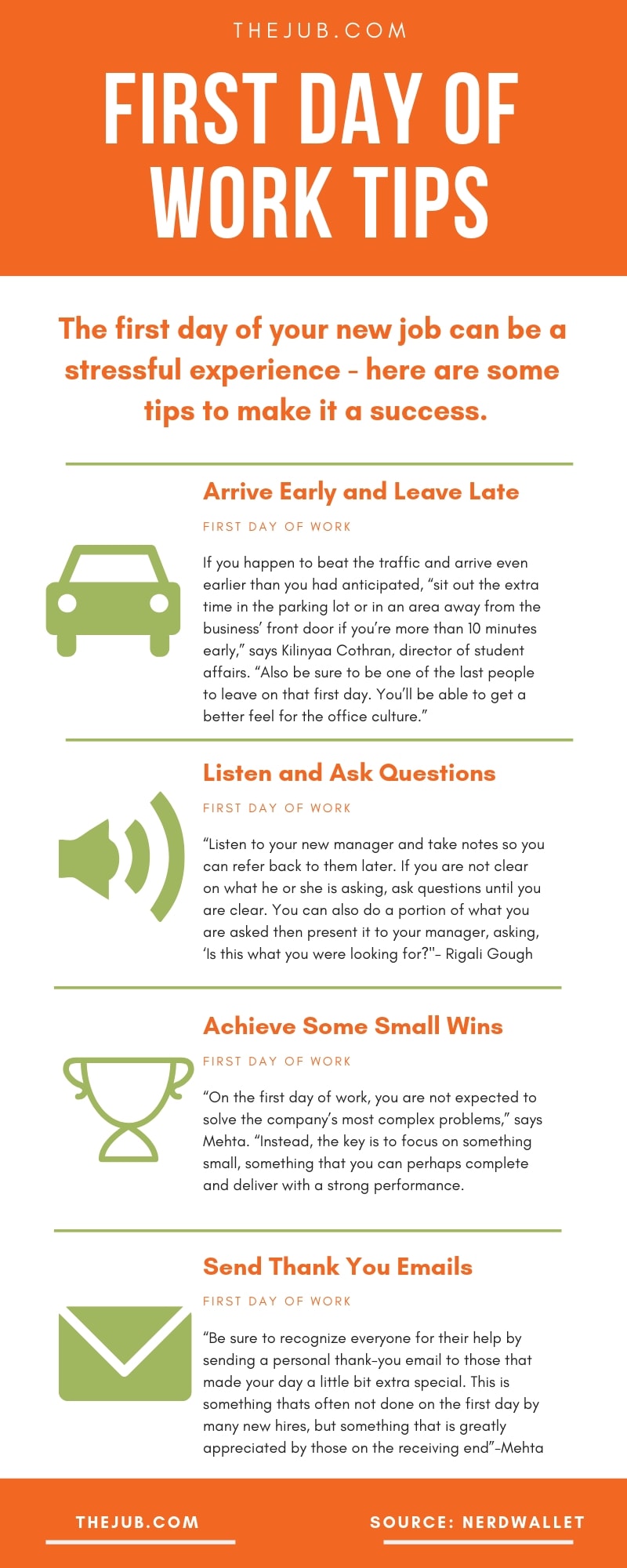 First Day At Work Tips Infographic