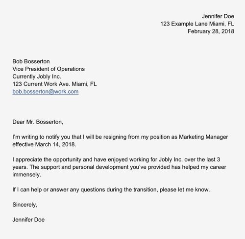 Simple Resignation Letter Example from images.squarespace-cdn.com
